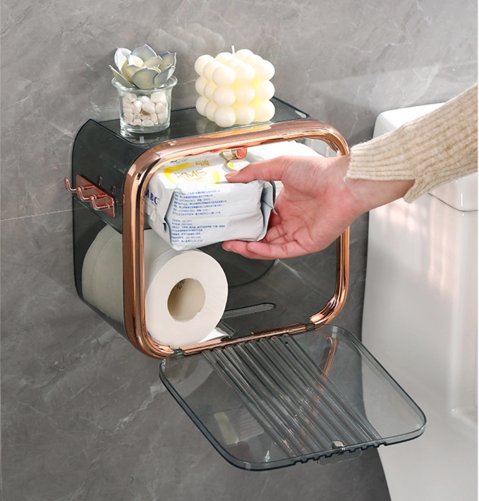 Wholesale Wall - Mounted Double - Layer Tissue Box Toilet Clear Plastic Storage Box