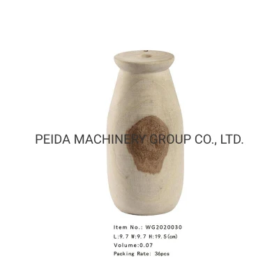Декоративная ваза Современная натуральная древесина павловнии ручной работы круглая высокая декоративная настольная ваза