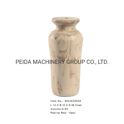 Натуральная современная деревянная декоративная ваза из павловнии, круглая высокая декоративная настольная ваза ручной работы